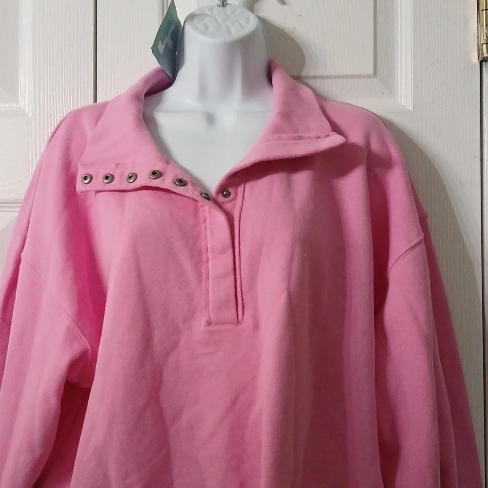 JoyLab Pink Cropped Pullover Sweatshirt Sz M NWT - Picture 3 of 10